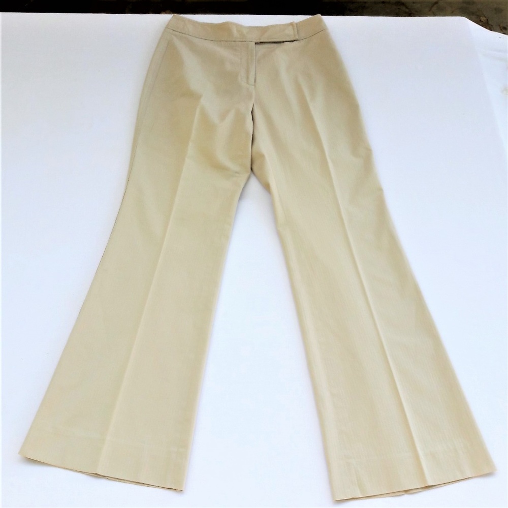 27x31 Faconnable Designer Pants Mid Rise Extended Tab Cream 2
